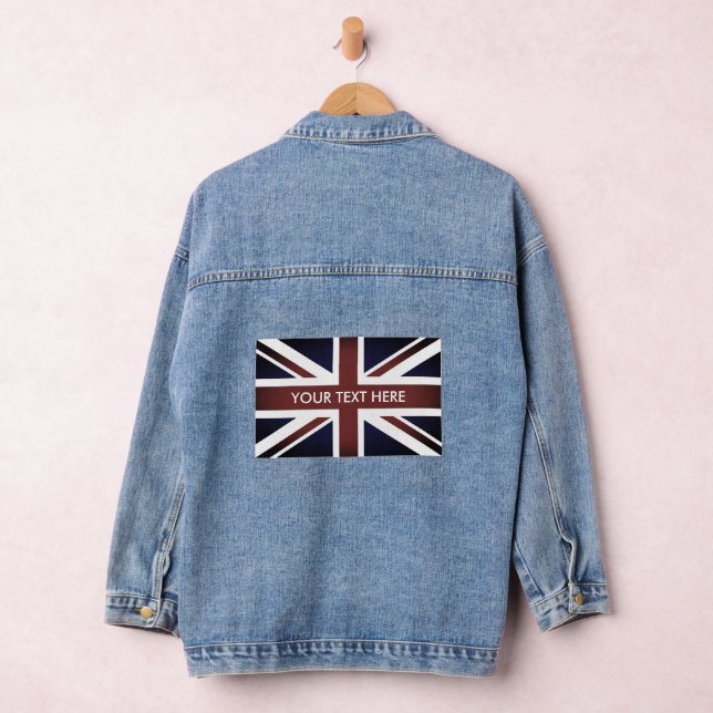 Denim jeans jacket with British Union Jack flag (Hangar)