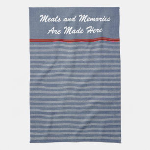 Denim Kitchen Towels With Quote Template