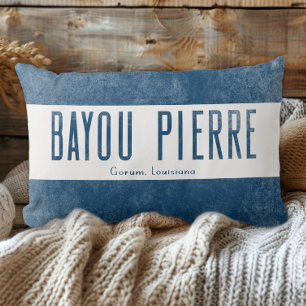 Denim Look Bayou Pierre Louisiana State Lumbar Cushion