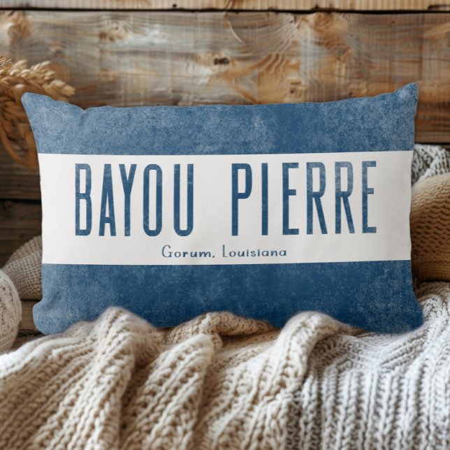 Denim Look Bayou Pierre Louisiana State Lumbar Cushion (Creator Uploaded)