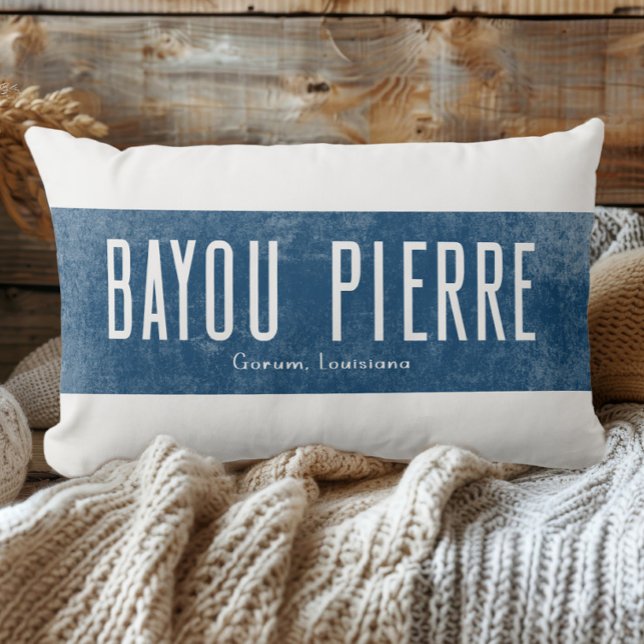 Denim Look Bayou Pierre Louisiana State Lumbar Cushion (Creator Uploaded)