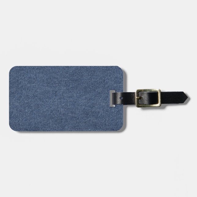 Denim Look Luggage Tag (Front Horizontal)