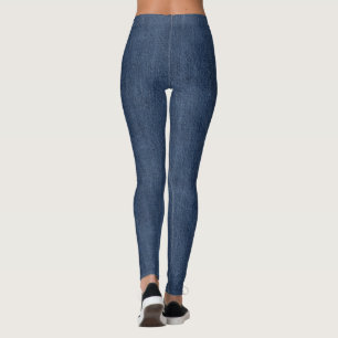 Denim-Look Pattern Leggings