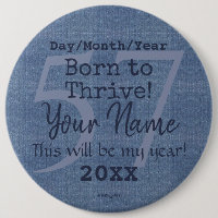 Denim Look Personalizable Button HAMbyWG