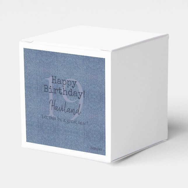 Denim Look Personalizable Favour Box HAMbyWG (Front Side)