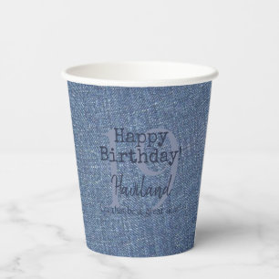 Denim Look Personalizable Paper Cups HAMbyWG