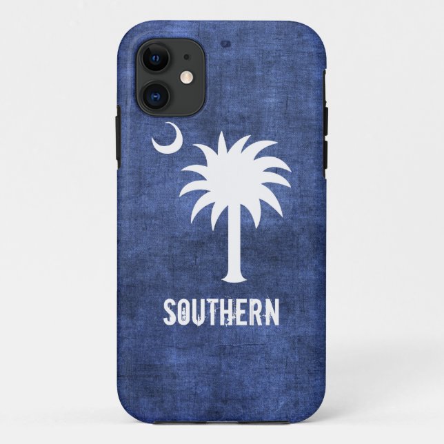 Denim Look South Carolina Palmetto Tree Case-Mate iPhone Case (Back)