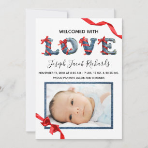 Denim Love -  Birth Announcement