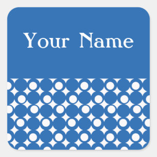 Denim Mod Ball Design @ Emporio Moffa w/ name Square Sticker