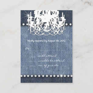 Denim n Diamonds Wedding Response Card Chandelier