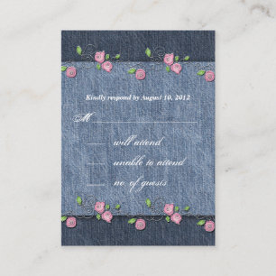 Denim n Roses Wedding Response Card
