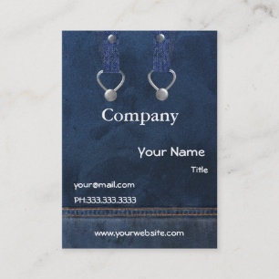 denim overalls Business Cards