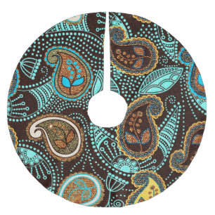 Denim Paisley: Seamless Jeans Texture Pattern Brushed Polyester Tree Skirt