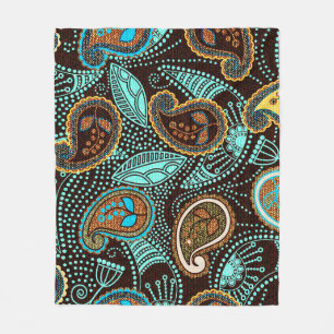Denim Paisley: Seamless Jeans Texture Pattern Fleece Blanket