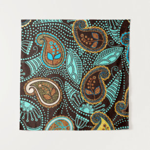 Denim Paisley: Seamless Jeans Texture Pattern Tapestry