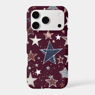 Denim Patch Stars iPhone Case | Y2K Bling