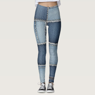 Denim Patches Leggings
