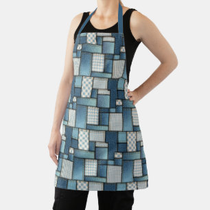 Denim Patchwork  Apron