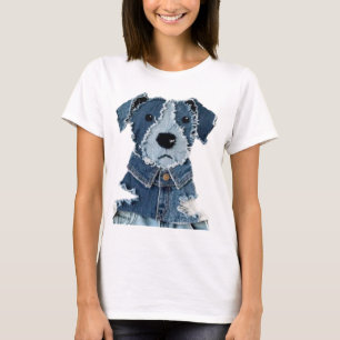 Denim Patchwork Dog T-Shirt