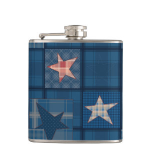 Denim patchwork hip flask