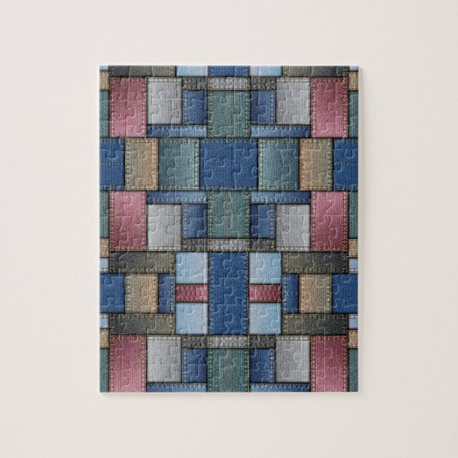 Denim Patchwork Jigsaw Puzzle (Vertical)