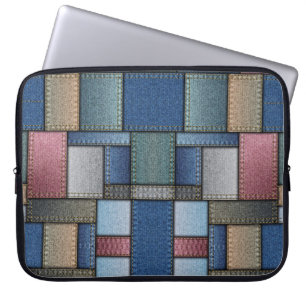 Denim Patchwork Laptop Sleeve
