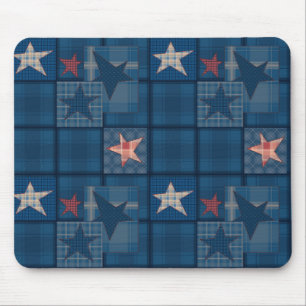 Denim patchwork mouse pad