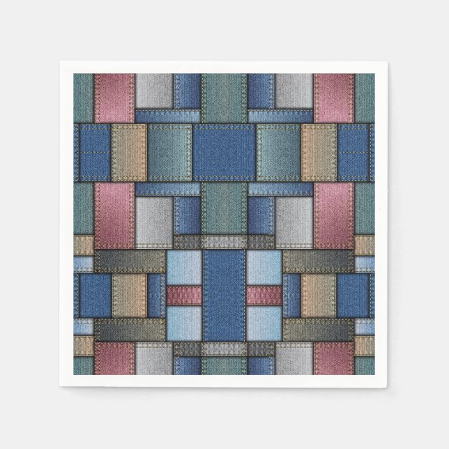 Denim Patchwork Napkin (Front)