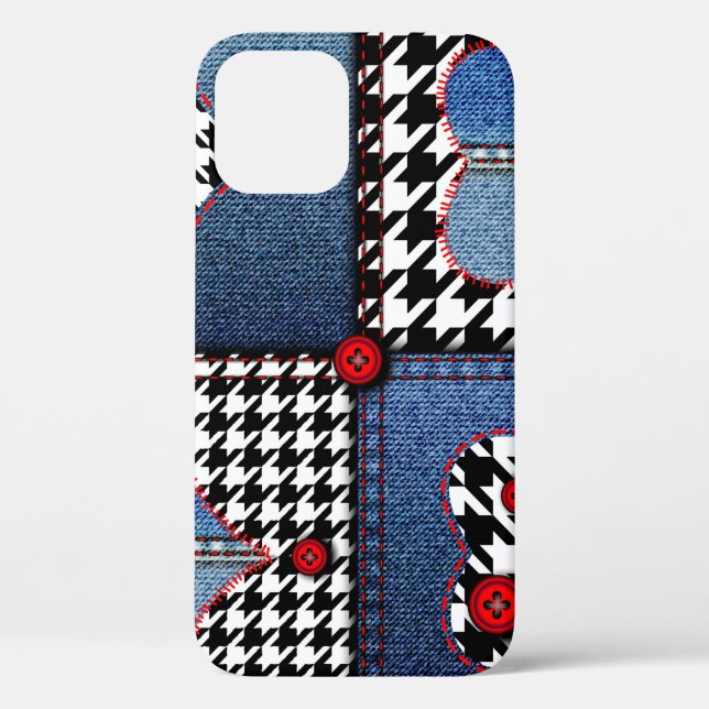 Denim Patchwork: Seamless Fabric Pattern Case-Mate iPhone Case (Back)