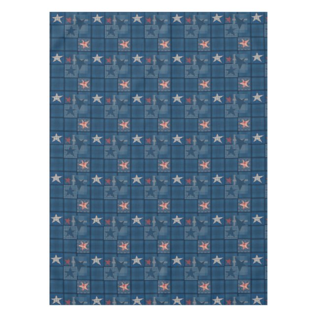 Denim patchwork tablecloth (Front)