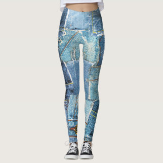 Denim pattern design leggings