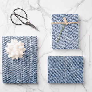 Denim Pattern Wrapping Paper Sheet