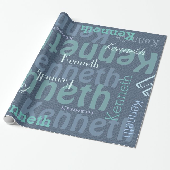 Denim Personalised Wrapping Paper (Unrolled)