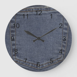 Denim Pocket Large Clock