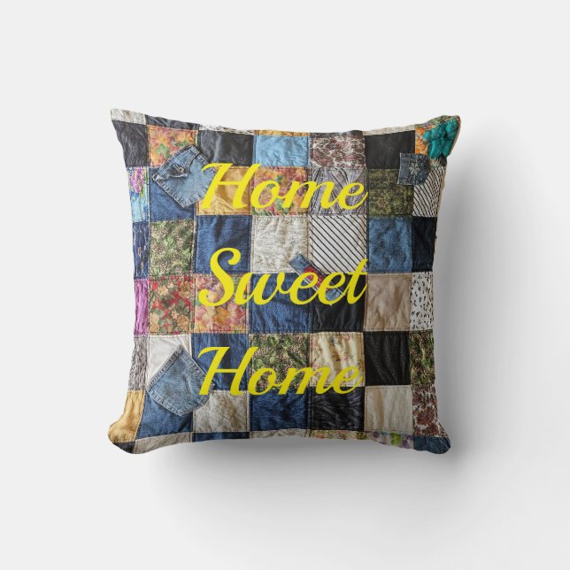 Denim Pocket Quilt Cushion (Front)