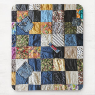 Denim Pocket Quilt Mouse Pad