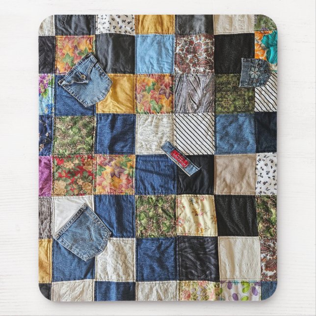 Denim Pocket Quilt Mouse Pad (Front)