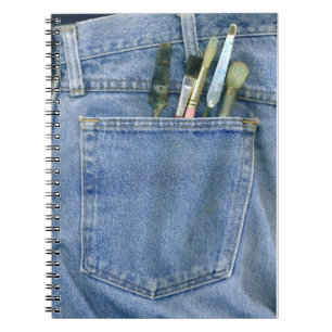 Denim Pocket with Brushes Notebook