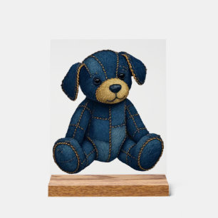 Denim Puppy Dog Art Funny Dog Denim funny tshirt Acrylic Sign