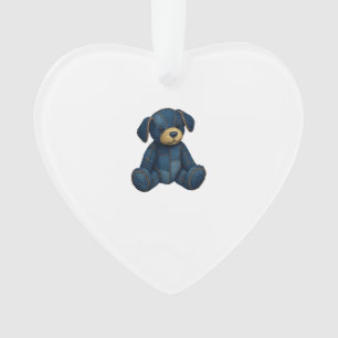 Denim Puppy Dog Art Funny Dog Denim funny tshirt Ornament