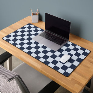 Denim rinse checkerboard pattern desk mat