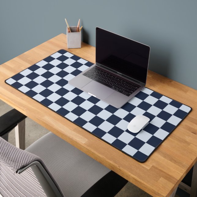 Denim rinse checkerboard pattern desk mat (Office 2)