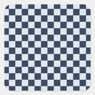 Denim rinse checkerboard pattern square sticker