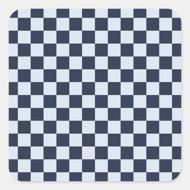 Denim rinse checkerboard pattern square sticker (Front)
