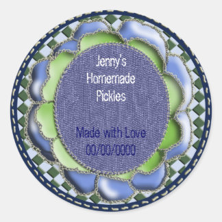 denim rosette canning classic round sticker