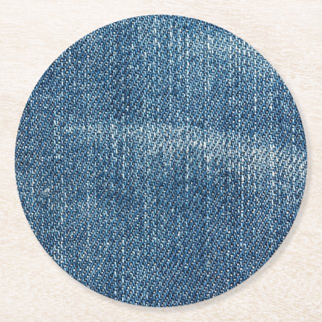 Denim Round Paper Coaster (Front)