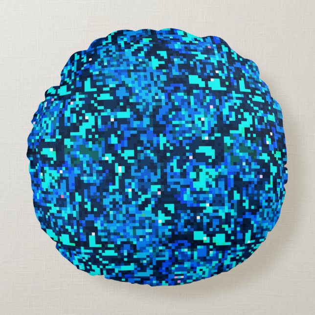 Denim seamless pattern. Denim floral background. B Round Cushion (Front)
