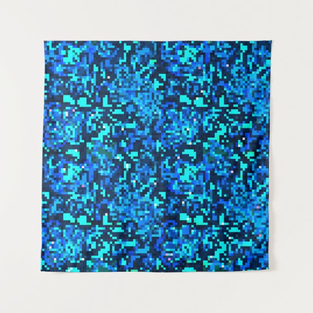 Denim seamless pattern. Denim floral background. B Tapestry (Front)