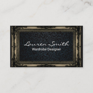 Denim Sepia Fancy Frame Business Card