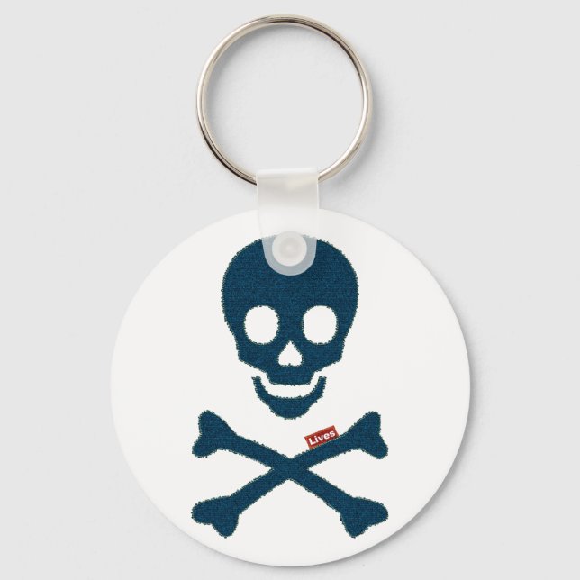 denim skull key ring (Front)